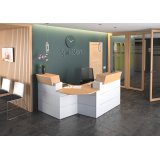 Banque d'accueil d'angle compacte L 203 x P 163 cm Sunday chêne