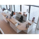 Banque d'accueil d'angle L 363 x P 163 cm Sunday chêne