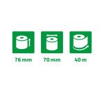 Bobines caisses Exacompta 7670120V - l 76 mm x L 40 m, Ø 70 mm - 1 pli(s) - paquet de 10