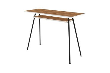 Bureau télétravail LV1 H.75 x L.100 x P.40 cm plateau noyer piètement noir