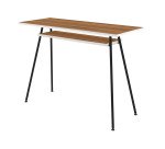 Bureau télétravail LV1 H.75 x L.100 x P.40 cm plateau noyer piètement noir