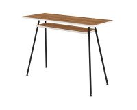 Bureau télétravail LV1 H.75 x L.100 x P.40 cm plateau noyer piètement noir