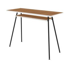 Bureau télétravail LV1 H.75 x L.100 x P.40 cm plateau noyer piètement noir