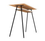 Bureau télétravail LV1 H.75 x L.100 x P.40 cm plateau noyer piètement noir