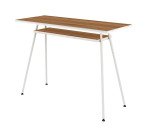 Bureau télétravail LV1 H.75 x L.100 x P.40 cm plateau noyer piètement blanc