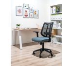 Chaise de bureau Bruneau Tiloa tissu et maille - Dossier bas avec accoudoirs  - Mécanisme Synchrone  - Pieds noir