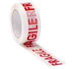 Ruban adhésif d'emballage Polypropylène blanc imprimé "Fragile", 45 microns, 50 mm x 66 m