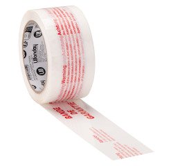 White Polypropylene packing adhesive tape, printed "Security tape", 45 µ, 50 mm x 66 m