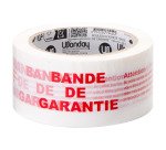 Ruban adhésif d'emballage Polypropylène blanc, imprimé "Bande de garantie", 45 microns, 50 mm x 66 m