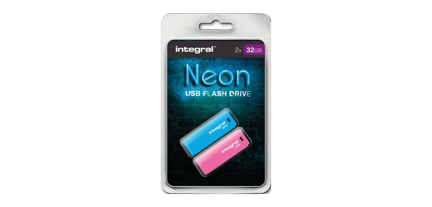 Pack de 2 memorias USB Integral Neon de 32 GB