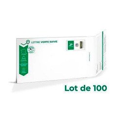 Enveloppe Prêt à poster Lettre Verte Suivie - Paquet de 100