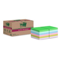 Notes recyclées couleurs Super Sticky Post-it - bloc de 70 feuilles