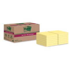 Notes recyclées jaunes pastel Super Sticky Post-it - bloc de 70 feuilles