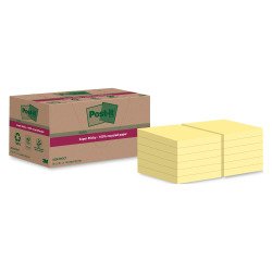 Notes recyclées jaunes pastel Super Sticky Post-it - bloc de 70 feuilles