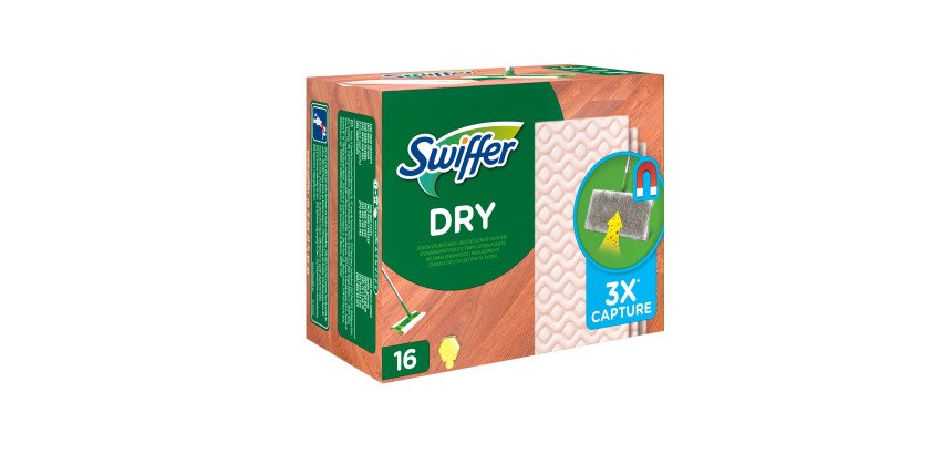 Lingette sèche dépoussiérante bois et parquet Swiffer Dry - Paquet de 16