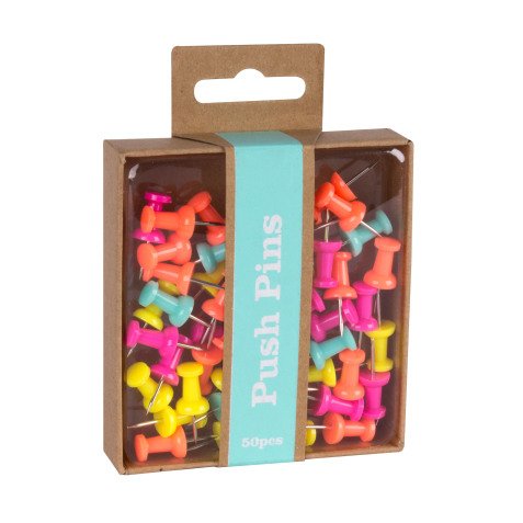 Agujas señalizadoras Push pins Fluor Collection Apli - Caja de 50