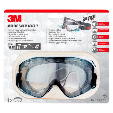 Lunettes-masque de protection antibuée avec bandeau 3M  Série 2891