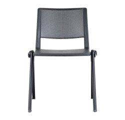 Sedia attesa Tolosa con rivestimento in polipropilene ignofugo colore nero 2 pezzi