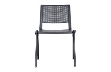 Sedia attesa Tolosa con rivestimento in polipropilene ignofugo colore nero 2 pezzi