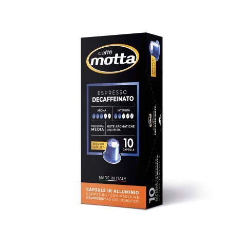 Capsule in alluminio compatibili Nespresso miscela decaffeinato Caffè Motta 10 unità