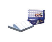 Etichette adesive Tico in carta bianca a modulo continuo 89x36,2mm, 8 etich per foglio, corsia singola, adesivo permanente, stampanti ad aghi, 500 fogli