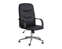 Poltrona Direzionale Ginevra in tessuto effetto pelle colore nero