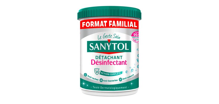 Détachant désinfectant textile poudre Sanytol Professionnel - Seau de 1,35 kg