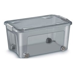 Caja de almacenamiento apilable translúcida reciclada Smart Box de CEP de 43 L