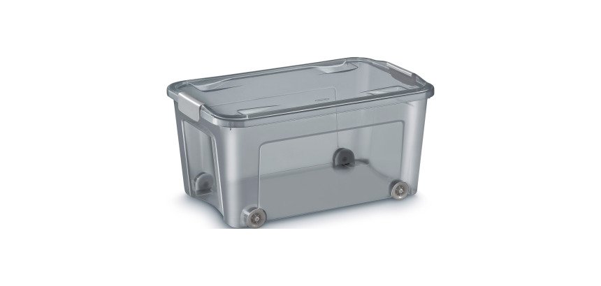 Caja de almacenamiento apilable translúcida reciclada Smart Box de CEP de 43 L