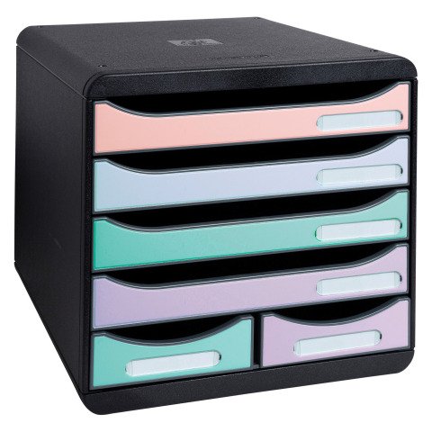 Módulo de almacenamiento de 6 cajones Exacompta Big Box Maxi surtido pastel