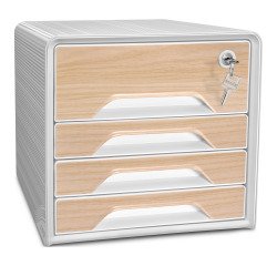 Módulo archivador con 4 cajones y cerradura SMOOVE SECURE SILVA CEP