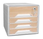 Module de Classement SMOOVE SECURE SILVA CEP 4 tiroirs hêtre