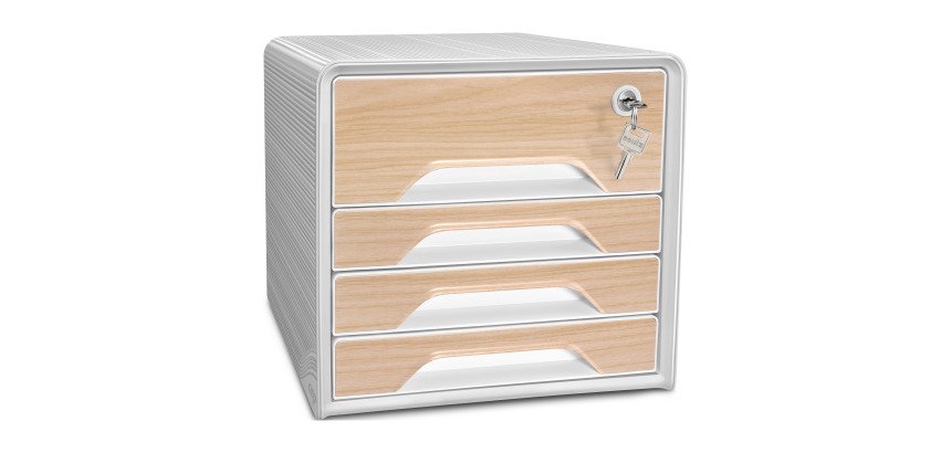 Module de Classement SMOOVE SECURE SILVA CEP 4 tiroirs hêtre