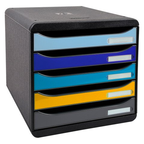 Módulo archivador con cajones de 5 colores Exacompta Big Box Plus azul/azafrán