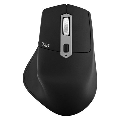 Ratón inalámbrico recargable semiergonómico negro ICLICK TNB
