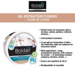 Pack 2 pots de désodorisant gel Boldair destructeur d'odeurs Fleur de coton 300 g + 1 OFFERT