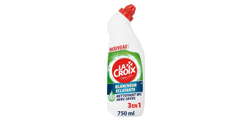 Gel WC 3 en 1 La Croix javel Blancheur Eclatante - Flacon de 750 ml