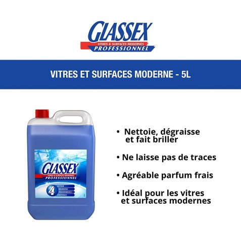 Bottle of 5 L Glassex for windows and shiny surfaces