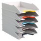 Lot de 5 corbeilles à courrier Durable Varicolor® gris