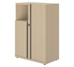 Armoire mi-haute bois portes battantes H 114 x L 81 cm Onyx