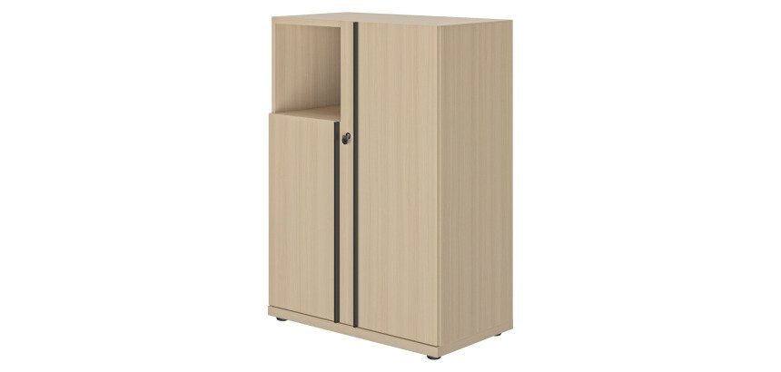 Armoire mi-haute bois portes battantes H 114 x L 81 cm Onyx