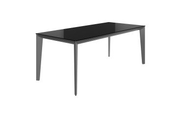 Bureau droit Direction Onyx plateau verre