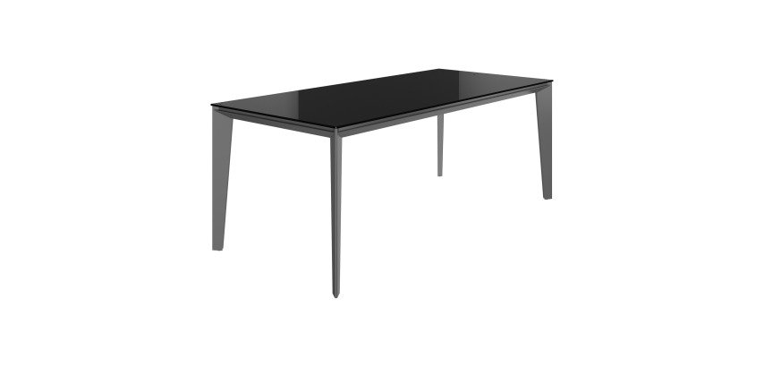 Bureau droit Direction Onyx plateau verre