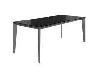 Bureau droit Direction Onyx L 170 cm plateau verre
