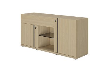 Bahut L 160 Onyx chêne clair