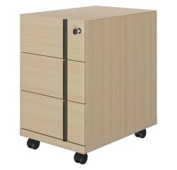 Mobile drawer cabinet 3 drawers Onyx light oak