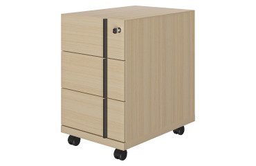 Mobile drawer cabinet 3 drawers Onyx light oak