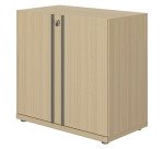 Armoire basse bois portes battantes - Onyx