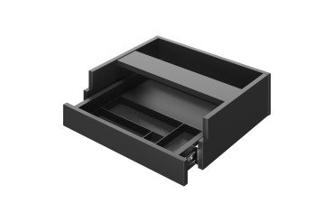 Tiroir avec plumier pour retour et bureau plateau verre Onyx