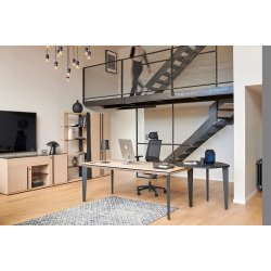 Armoire haute bois chêne clair portes battantes Onyx